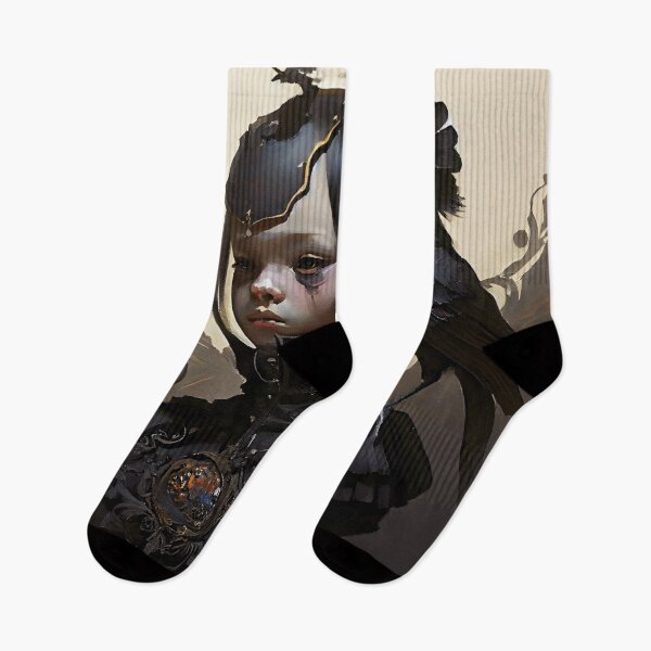 Item preview, Gothic Child with Birds in Leonard Fujita Style designed and sold by The-Dark-Art.