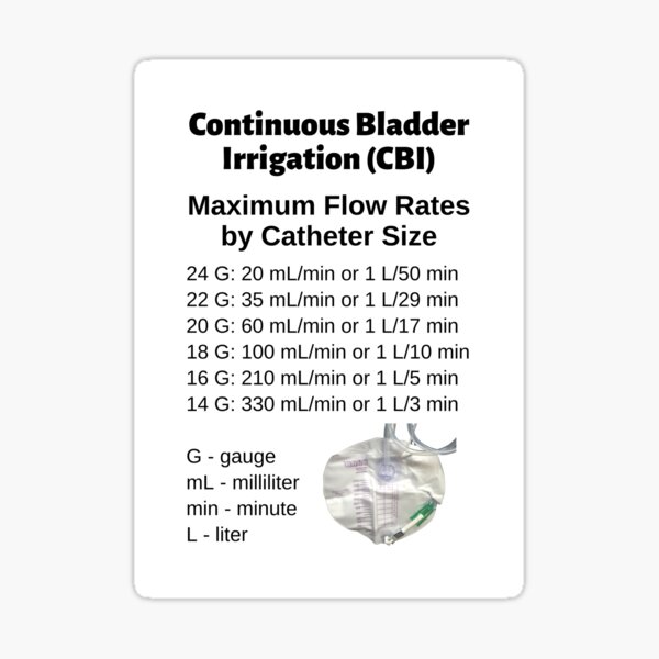 continuous-bladder-irrigation-maximum-flow-rates-sticker-for-sale-by