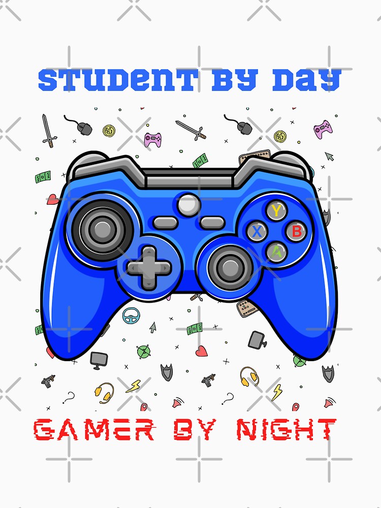Discover Slogan メンズ レディース Tシャツ Student By Day Gamer By Night ファニー メメ