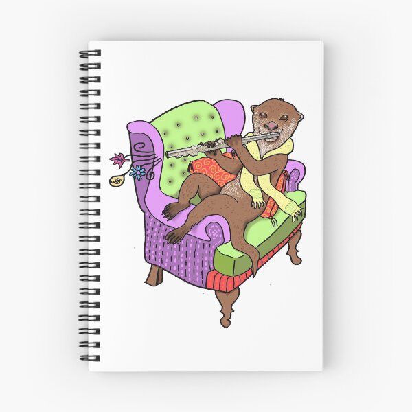 Item preview, Otter Plays Flute in a Wing backed Chair designed and sold by MissMusica.