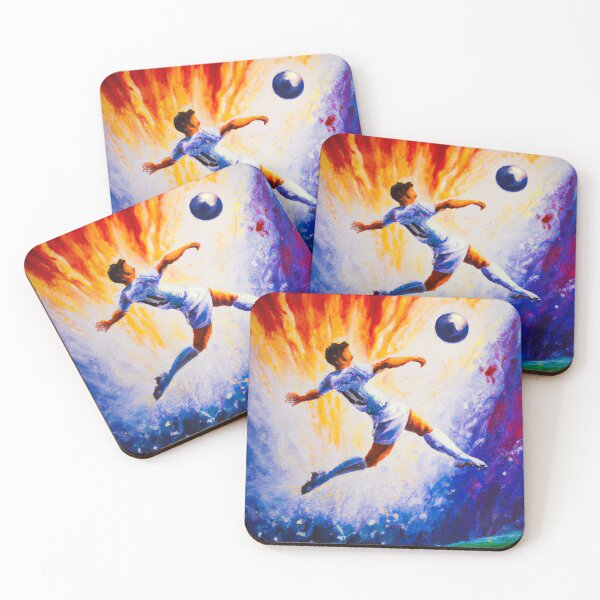Item preview, A football player kicking a ball designed and sold by AiArtist01.