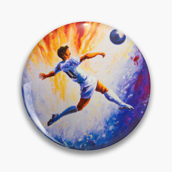 Item preview, A football player kicking a ball designed and sold by AiArtist01.