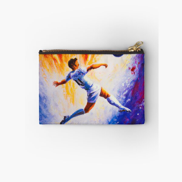 Item preview, A football player kicking a ball designed and sold by AiArtist01.