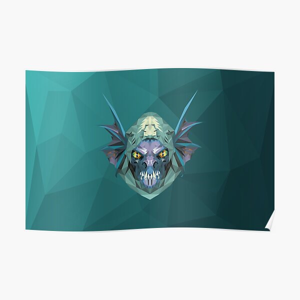 Slark Low Poly Art Poster By Giftmones Redbubble