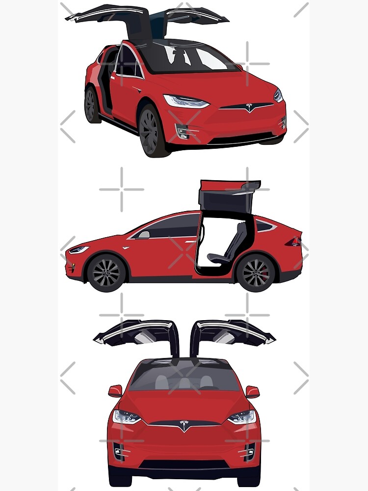 Tesla Model X Pattern Cartoon Multiple Angles Poster For Sale By Yungyanno Redbubble