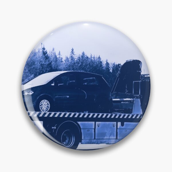 Item preview, Flatbed Tow Truck Carrying Breakdown Car Blue Tones designed and sold by Taina Sohlman.
