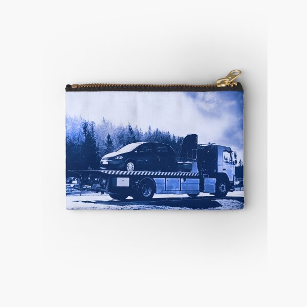 Item preview, Flatbed Tow Truck Carrying Breakdown Car Blue Tones designed and sold by Taina Sohlman.