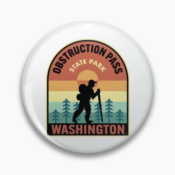 Aperçu de l'œuvre Obstruction Pass State Park Washington Retro Hiking créée et vendue par HalpinDesign.