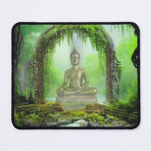 Item preview, Copy of Lost Forest Temple 5B - Buddha statue -Throw Pillows and Prints. designed and sold by ScatterHub.