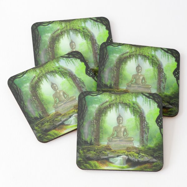 Item preview, Copy of Lost Forest Temple 5B - Buddha statue -Throw Pillows and Prints.  designed and sold by ScatterHub.