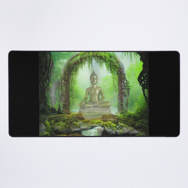 Item preview, Copy of Lost Forest Temple 5B - Buddha statue -Throw Pillows and Prints.  designed and sold by ScatterHub.