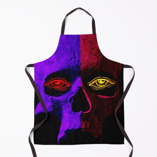 Item preview, Red, Yellow Eyes Half Skull designed and sold by PopOptikal.