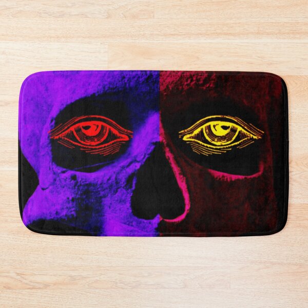 Item preview, Red, Yellow Eyes Half Skull designed and sold by PopOptikal.