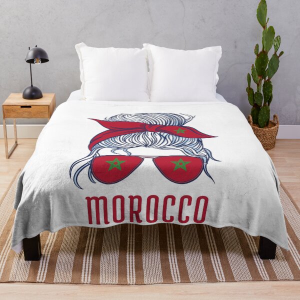 Item preview, Morocco Flag Messy Bun Hair Gift For Morocco Soccer Team Fans Moroccan Mom Woman Girl  designed and sold by ollalla.