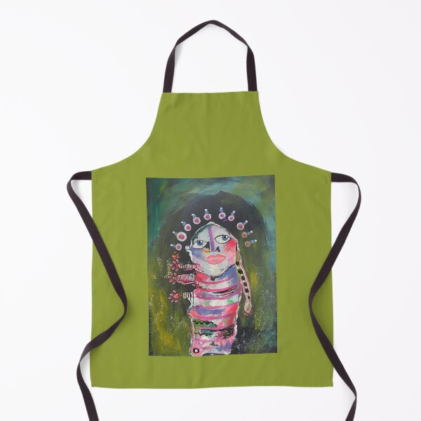 Item preview, striped monster Guy - Outsider Art Brut Figurative Painting designed and sold by BeaOutsiderArt.
