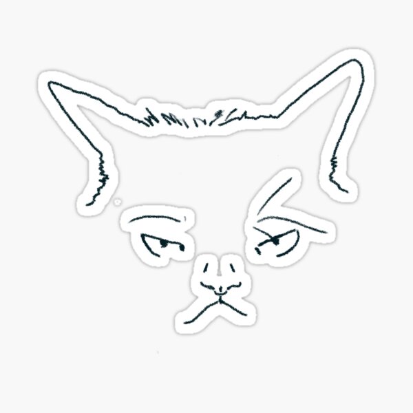 mean-kitty-sticker-for-sale-by-merrylobster-redbubble