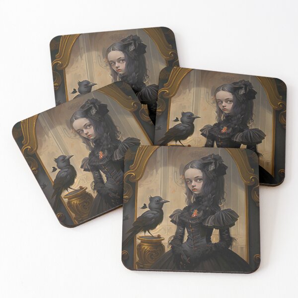 Item preview, Artistic Gothic Victorian Girl with Crow designed and sold by The-Dark-Art.