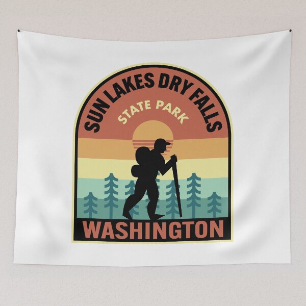Item preview, Sun Lakes Dry Falls State Park Washington Retro Hiking designed and sold by HalpinDesign.