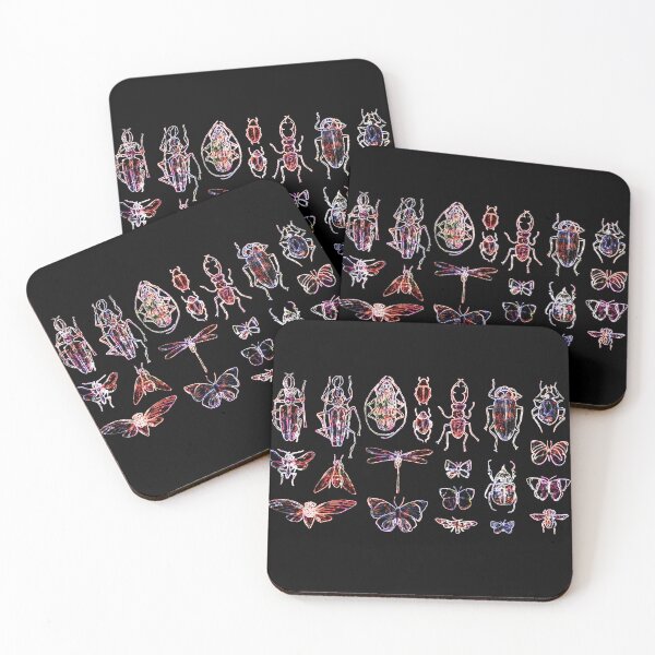 Item preview, insects on dark - abstract watercolour bugs pattern t-shirt designed and sold by ismdesigner.