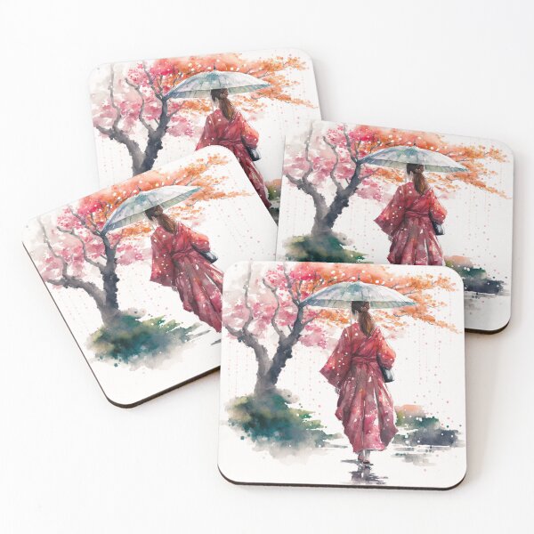 Item preview, Japanese girl walking in the rain  designed and sold by Mirochan80.