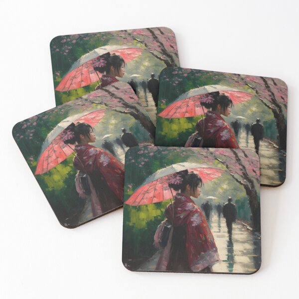 Item preview, Japanese girl walking in the rain  designed and sold by Mirochan80.
