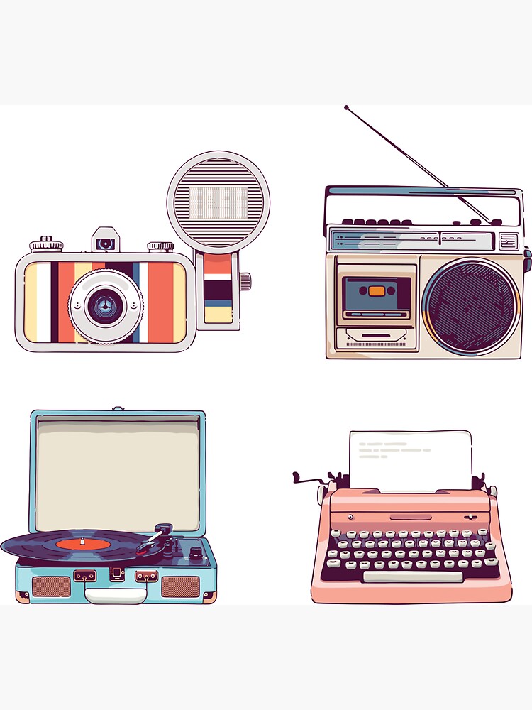 Go Analog Retro Sticker Set Hipster Style by sundrystudio