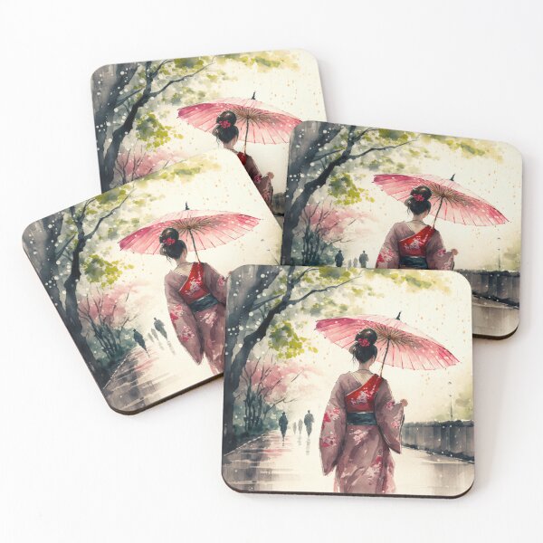 Item preview, Japanese girl walking in the rain  designed and sold by Mirochan80.
