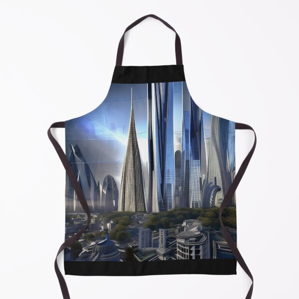 Item preview, Day View Of Cyberpunk City - Financial District and Moon Park designed and sold by Chubuter.