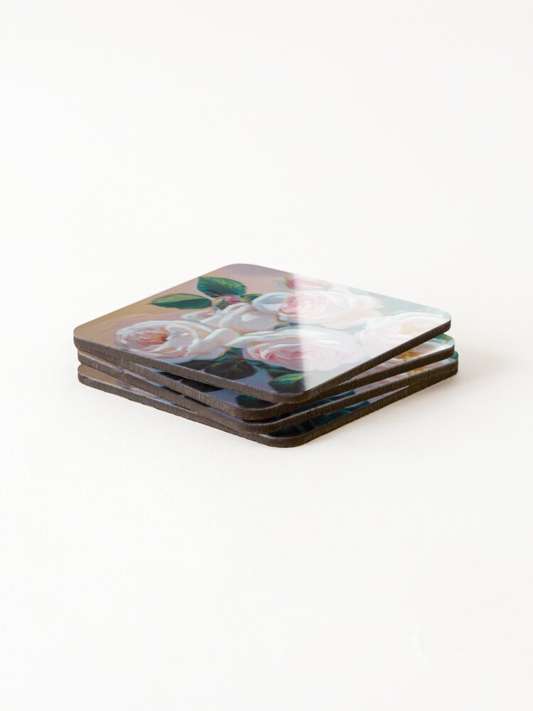Thumbnail 4 of 5, Coasters (Set of 4), Pink Roses  designed and sold by brandonv111.