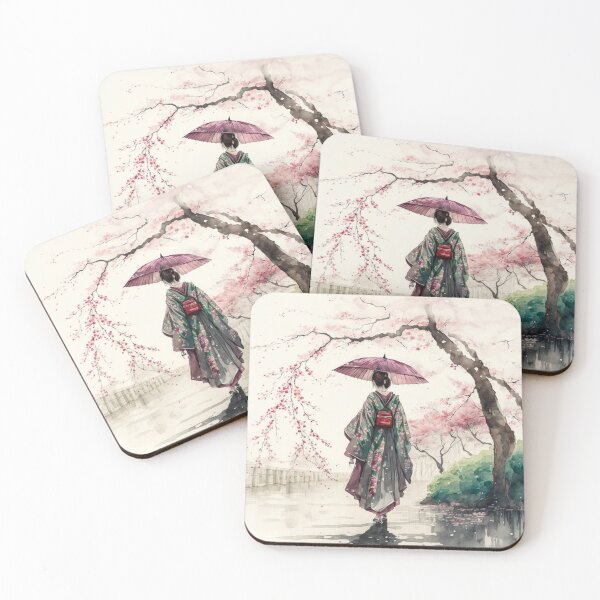 Item preview, Japanese girl walking in the rain  designed and sold by Mirochan80.