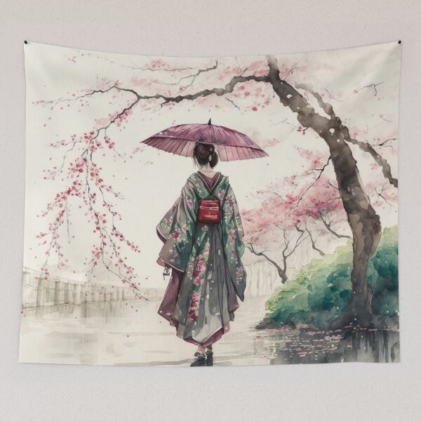 Item preview, Japanese girl walking in the rain  designed and sold by Mirochan80.