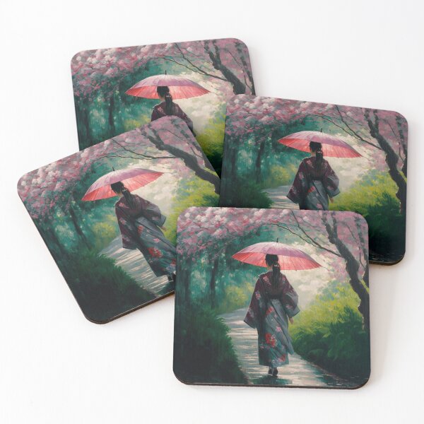 Item preview, Japanese girl walking in the rain  designed and sold by Mirochan80.