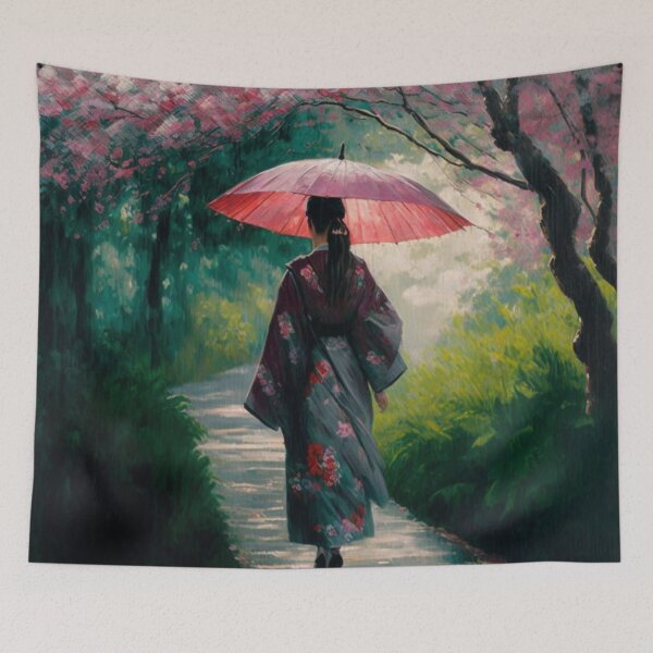 Item preview, Japanese girl walking in the rain  designed and sold by Mirochan80.