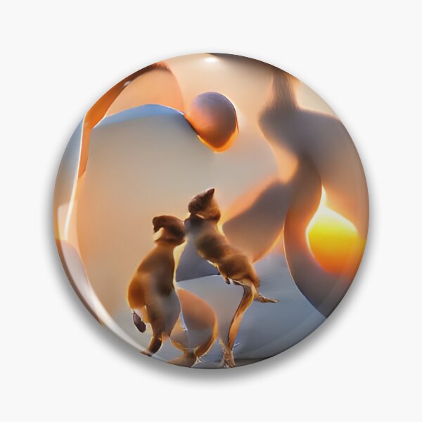 Artikelvorschau, Yin & Yang - 2 Welpen spielen im Abendlicht entworfen und verkauft von QuackersWeb.
