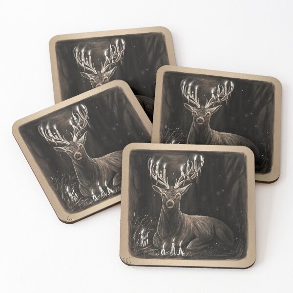 Item preview, The Creept Deer - Vintage Looking Christmas Drawing designed and sold by TAGartShop.