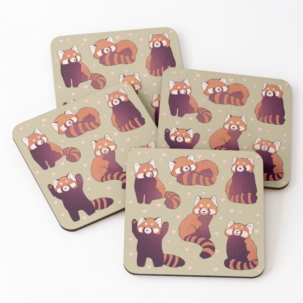 Item preview, 6 Red panda stickers pack cute illustration  designed and sold by Yarafantasyart.