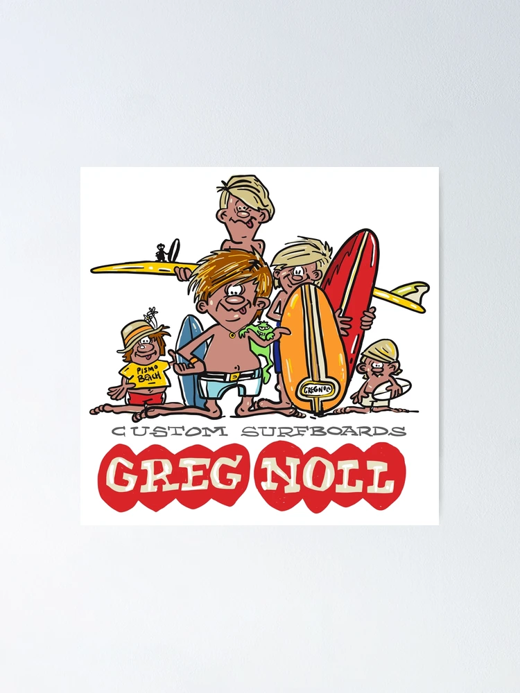 SIXTIES Longboard Surfer Legend Noll SURFING SURFBOARDS POP -ART