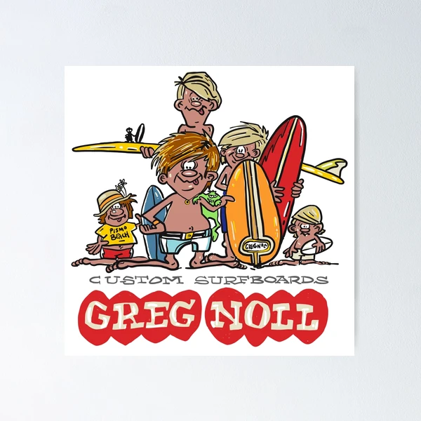SIXTIES Longboard Surfer Legend Noll SURFING SURFBOARDS POP -ART