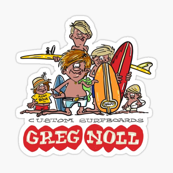 Item preview, SIXTIES Longboard Surfer Legend Noll SURF PLANCHES DE SURF POP -ART dessin animé Murphy beach boys design designed and sold by Kludoman.