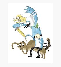 Regular show crossover adventure time Photographic Print