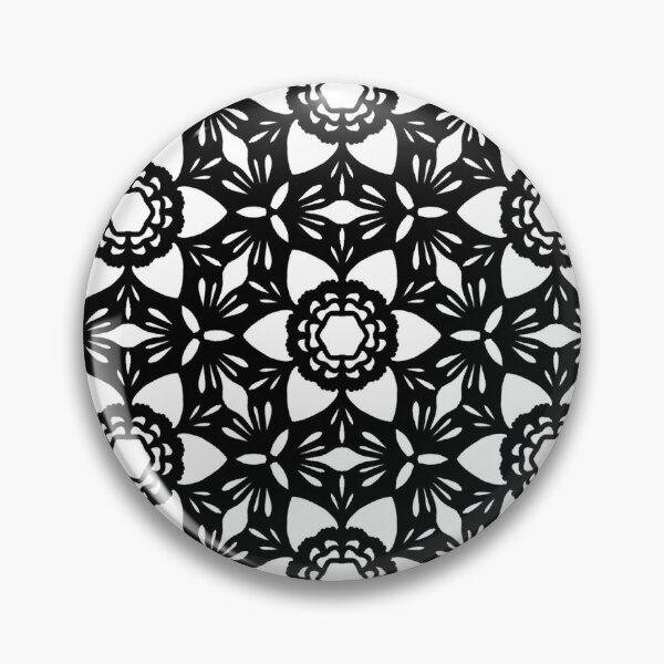 Item preview, Black and white flower pattern design designed and sold by QuirkynCute.