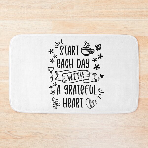 Item preview, Start Each Day With A Grateful Heart Cute Black Handwriting Typography Inspirational Quote designed and sold by Cawaiico.