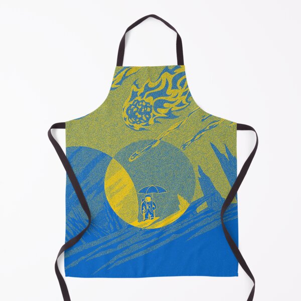 Artikelvorschau, Grünlicher, blauer und gelber Retro-futuristischer Astronaut unter Regenschirm entworfen und verkauft von Popalt.
