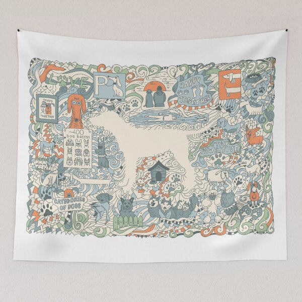 Item preview, Color doodle of dog theme designed and sold by evk-art.