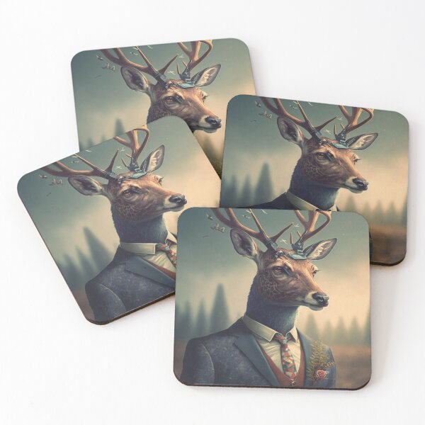 Item preview, Deer Wearing A Suit Portrait designed and sold by ChickenTraffic.