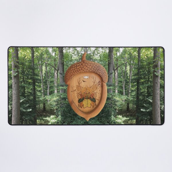 Item preview, Autumn Green Man in Acorn Frame  Forest Background designed and sold by SignsOfSpirit.