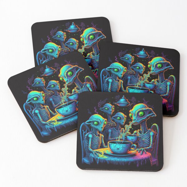 Item preview, ALIENS DRINKING TEA Midjourney AI Artwork designed and sold by davidjulie.