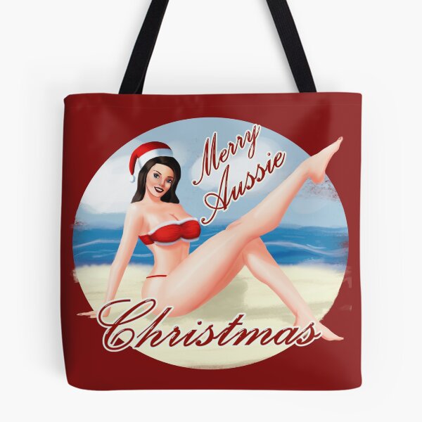 Item preview, Merry Aussie Christmas! Sexy Mrs Claus Pin Up Girl Art At The Beach designed and sold by johnmgr21.