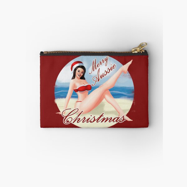 Item preview, Merry Aussie Christmas! Sexy Mrs Claus Pin Up Girl Art At The Beach designed and sold by johnmgr21.