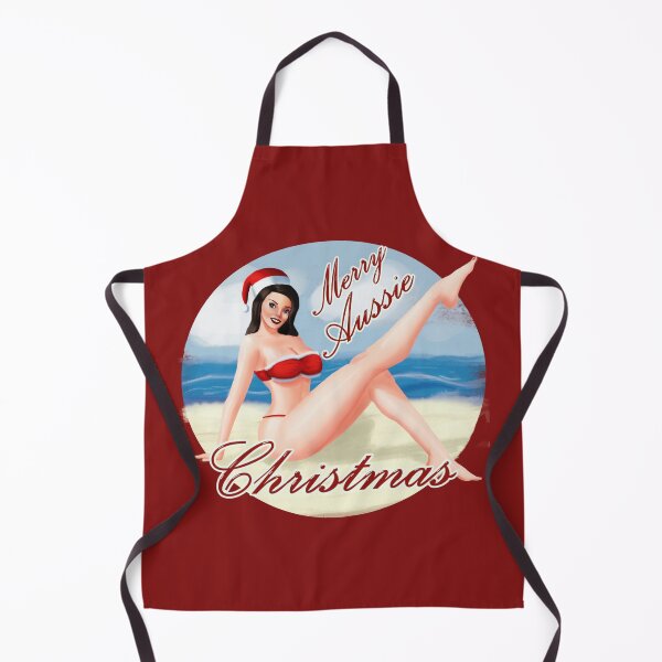 Item preview, Merry Aussie Christmas! Sexy Mrs Claus Pin Up Girl Art At The Beach designed and sold by johnmgr21.